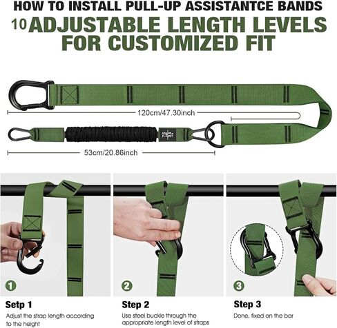Pull Up Assistance Bands,Adjustable Heavy Duty Resistance Band for Pull Up Bar, Adjustable Weight/Size with Comfortable Fabric Feet/Knee Rest,Bands for Pull Up Assist for Strength Training in Saudi Arabia