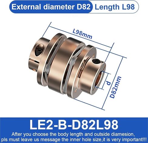 L1-B-D82L68 LE2-B-D82L98 Flange اقتران LE D82L68/98 مقرنة حركية مرنة مقرنة الألومنيوم مفصل عالمي للطابعة 3D (L1-B-D82L68-27X27) in Saudi Arabia