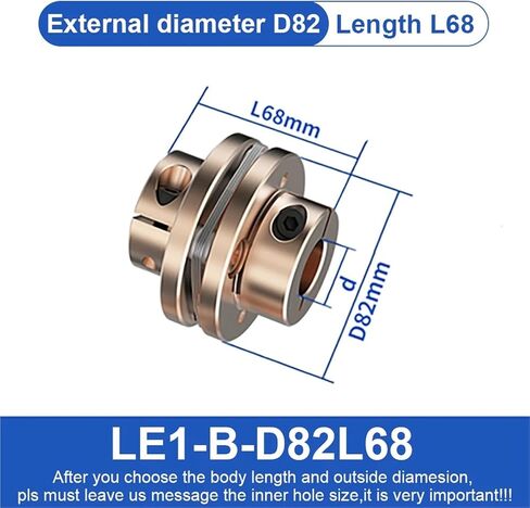 L1-B-D82L68 LE2-B-D82L98 Flange اقتران LE D82L68/98 مقرنة حركية مرنة مقرنة الألومنيوم مفصل عالمي للطابعة 3D (L1-B-D82L68-27X27) in Saudi Arabia
