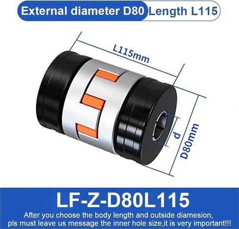 LF-Z-D80L115 DASPLER COUPLER LFZ D80L115 PLUM LLOSSOM SEXPLISION CONIVETIONITY HIGH TORQUE UNIVERSAL COINT 3D PRINTER 1PCs (LF-Z-D80L10L15-23X23) in Saudi Arabia
