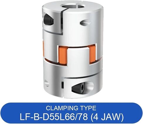 LF-B-D55L66/78 عمود الألومنيوم مقرنة الفك اللطيف البرقوق النوع CLAMPING CLAMPING CNC CODER CODER DINCLING 12 مم إلى 30 مم لتقسيم الجدول 1PCs (الطول 66 مم 4JAW) in Saudi Arabia