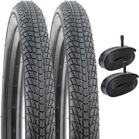 YUNSCM 2-PCS 14" Road Bike Tires 14x1.75/47-254 and 14" Heavy Duty Bike Tubes Schrader Valve Compatible with 14 x 1.75 Kid Bike Bicycle Tires and Tubes (Y-1099) in Saudi Arabia