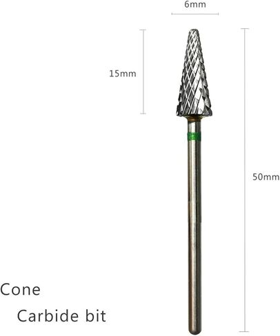 Cone Shape Nail Drill Bit Carbide Milling Cutter for Manicure Rotary Burr Electric Drill 1Pcs(L0613D20) in Saudi Arabia