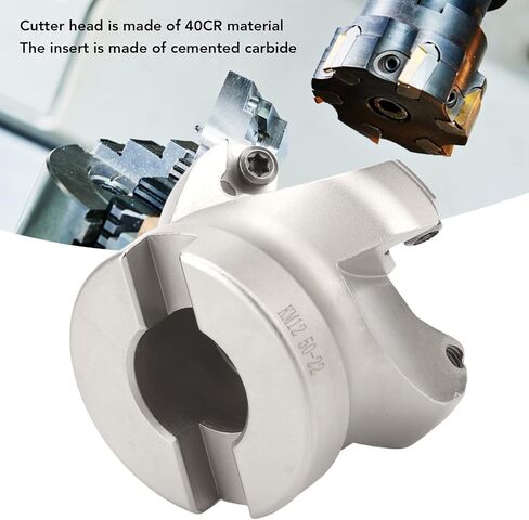 4 Flute Face Mill Cutter Head, Face Mill Cutter Holder with 10 Inserts Robust Oxidation Resist, End Milling Shell Cut for Metal Processing in Saudi Arabia