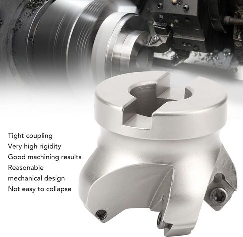 4 Flute Face Mill Cutter Head, Face Mill Cutter Holder with 10 Inserts Robust Oxidation Resist, End Milling Shell Cut for Metal Processing in Saudi Arabia