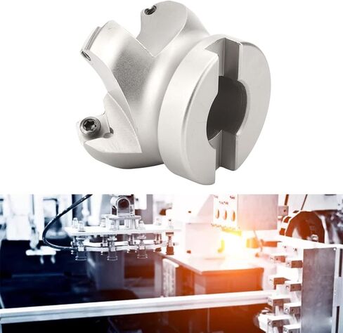 4 Flute Face Mill Cutter Head, Face Mill Cutter Holder with 10 Inserts Robust Oxidation Resist, End Milling Shell Cut for Metal Processing in Saudi Arabia