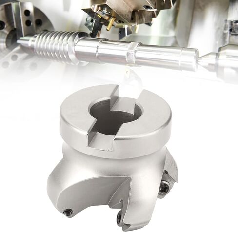 4 Flute Face Mill Cutter Head, Face Mill Cutter Holder with 10 Inserts Robust Oxidation Resist, End Milling Shell Cut for Metal Processing in Saudi Arabia