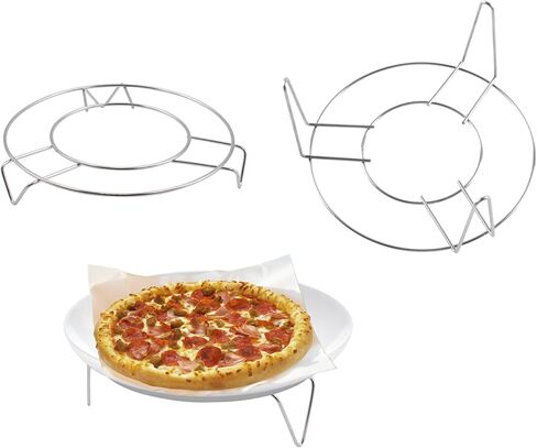 3 PCS 6.7 Inch Wire Pizza Pan Riser Stand, Round Stainless Steel Pizza Cooling Rack, Wire Baking Steaming Roasting Rack for Home Restaurant Buffet Party, 3 Heights (1.1'', 1.9'' and 2.56'') in Saudi Arabia