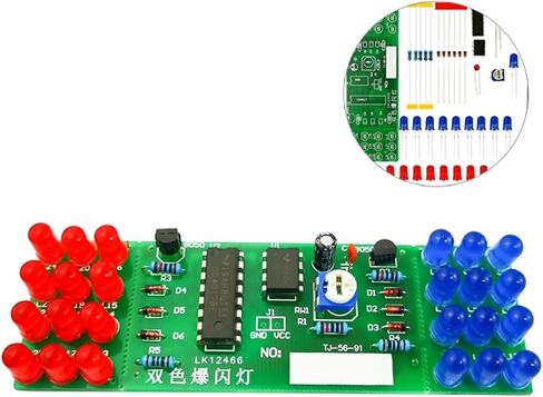 Simulated Alarm Light Welding Kit Red-Blue Two-Color Flash Light Electronic DIY Production Kit in Saudi Arabia