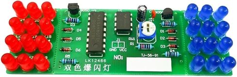 Simulated Alarm Light Welding Kit Red-Blue Two-Color Flash Light Electronic DIY Production Kit in Saudi Arabia