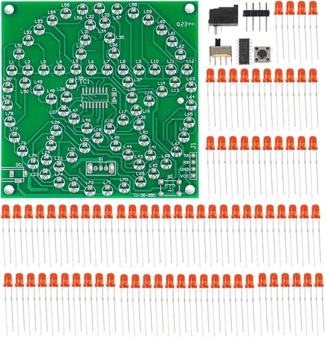 80 مملوءة بنتاغون نجم النجوم ضوء التدفق ضوء DIY Kit Microcontroller لحام لوحة الدائرة (مجموعة مع سلك 3.5 ملم) in Saudi Arabia