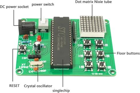 المصعد التناظري نظام التحكم المتسلسل متحكم microcontroller DOT Matrix عرض لوحة الدائرة اللحام in Saudi Arabia