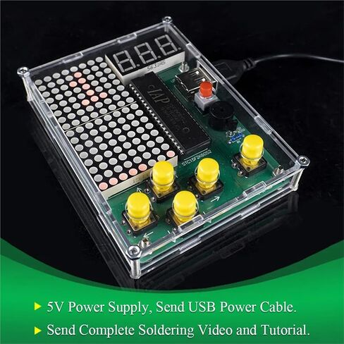 DIY Pixel Game Maker Kit Electronics DIY Soldering Project Practice Solder Learning Assembly with Shell in Saudi Arabia