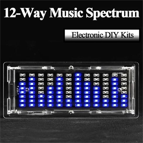 SMD Music Spectrum Kit 12-Way Spectrum Fun Electronic DIY Soldering Practice Assembly Loose Parts(Kit with Shell) in Saudi Arabia