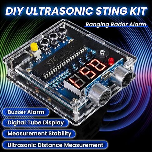 DIY Ultrasonic Ranging Electronic Kit STC with LED Measuring Distance 0-4M Radar Alarm DIY Soldering Project Practice Solder in Saudi Arabia