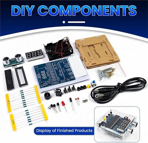 DIY Ultrasonic Ranging Electronic Kit STC with LED Measuring Distance 0-4M Radar Alarm DIY Soldering Project Practice Solder in Saudi Arabia