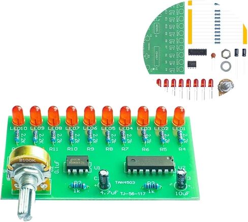 عشرة اتجاهات NE555 + CD4017 ماء Runing Lights DIY KIT Electronic Circuit Welding Praction in Saudi Arabia
