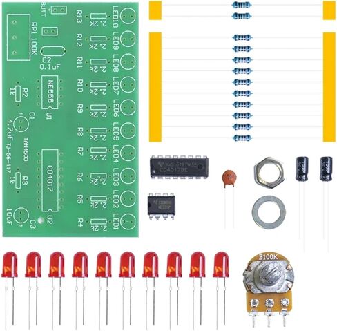 عشرة اتجاهات NE555 + CD4017 ماء Runing Lights DIY KIT Electronic Circuit Welding Praction in Saudi Arabia