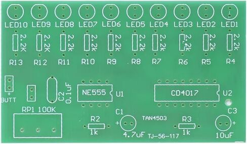 عشرة اتجاهات NE555 + CD4017 ماء Runing Lights DIY KIT Electronic Circuit Welding Praction in Saudi Arabia