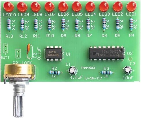 عشرة اتجاهات NE555 + CD4017 ماء Runing Lights DIY KIT Electronic Circuit Welding Praction in Saudi Arabia