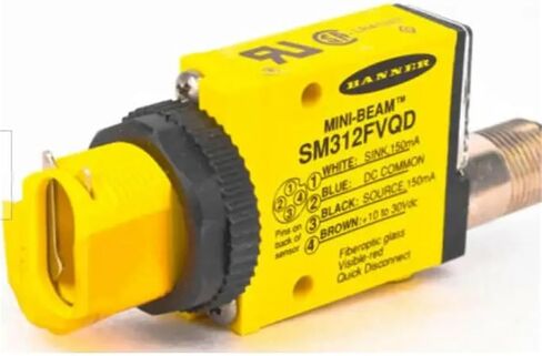 SM312FVQD Sensor; Photoelectric; Visible Red 650nm Glass Fiber Optic; 10-30VDC; QD Conn. 26990 in Saudi Arabia