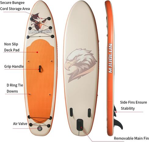 Upgrade Stand Up Paddle Board 10’6" with 32" Wide Stable, Double Ended Paddle,Non Slip Deck,Dual Action Pump,Fast Inflatable SUP Great for Adults and Kids in Saudi Arabia