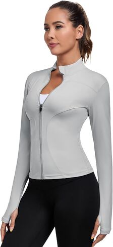 سترة تمرين للسيدات ، والسيدات خفيفة الوزن سترة مسار الركض الكامل ، و Zip Slim Fit Athletic Tops لصالة الألعاب الرياضية واليوغا والركض in Saudi Arabia
