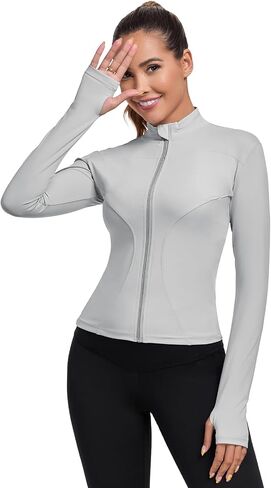 سترة تمرين للسيدات ، والسيدات خفيفة الوزن سترة مسار الركض الكامل ، و Zip Slim Fit Athletic Tops لصالة الألعاب الرياضية واليوغا والركض in Saudi Arabia