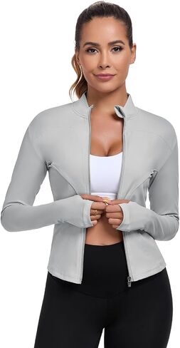 سترة تمرين للسيدات ، والسيدات خفيفة الوزن سترة مسار الركض الكامل ، و Zip Slim Fit Athletic Tops لصالة الألعاب الرياضية واليوغا والركض in Saudi Arabia