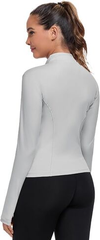 سترة تمرين للسيدات ، والسيدات خفيفة الوزن سترة مسار الركض الكامل ، و Zip Slim Fit Athletic Tops لصالة الألعاب الرياضية واليوغا والركض in Saudi Arabia