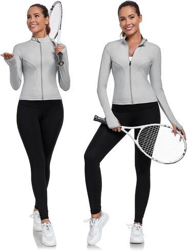 سترة تمرين للسيدات ، والسيدات خفيفة الوزن سترة مسار الركض الكامل ، و Zip Slim Fit Athletic Tops لصالة الألعاب الرياضية واليوغا والركض in Saudi Arabia