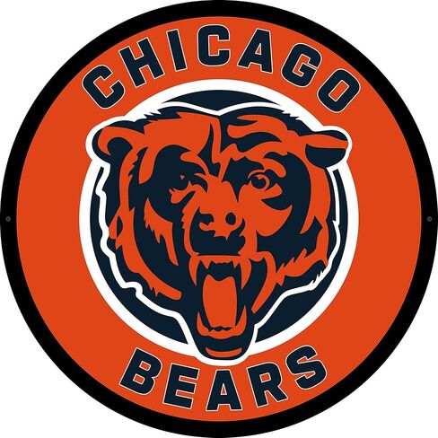 Team Sports America Evergreen NFL Chicago Bears | فائقة الرقيقة LED LED SIGN DECER | 23 بوصة جولة | صنع في الولايات المتحدة in Kuwait