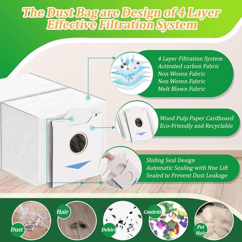 12pcs لـ ecovacs deebot n30 omni/n30 pro استبدال حقيبة الغبار omni omni لـ deebot n30 omni/n30 pro omni robot facs facs parts (3L large carty) in Kuwait