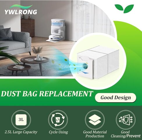 12pcs لـ ecovacs deebot n30 omni/n30 pro استبدال حقيبة الغبار omni omni لـ deebot n30 omni/n30 pro omni robot facs facs parts (3L large carty) in Kuwait