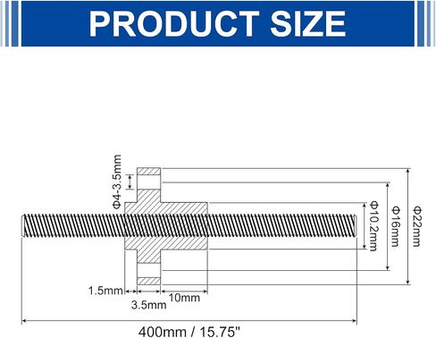 uxcell 1Pcs 150mm Tr8x4 Lead Screw with Brass Nut (Acme Thread, 2mm Pitch, 2 Starts, 4mm Lead), 304 Stainless Steel Screw Bar Printer Upgrade Parts with Plastic Packaging Tube, Silver in Saudi Arabia