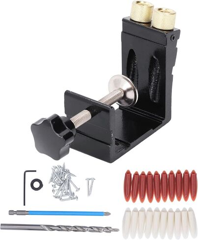 Aramox Black Inclined Hole Drilling Colutioner سبيكة الألومنيوم لاستخدام زخرفة الخشب ، ومشاريع DIY ، مقاوم للصدأ ، مجموعة رقصة ثقب الجيب المصغرة in Saudi Arabia