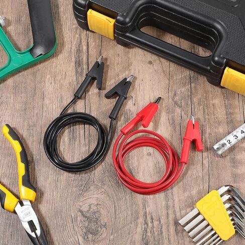 4Pcs 14 Gauge Alligator Clips with Wires for Multimeter, 15A Jumper Wires Heavy Duty Silicone Test Leads for Electrical Testing(3.3Ft) in Saudi Arabia