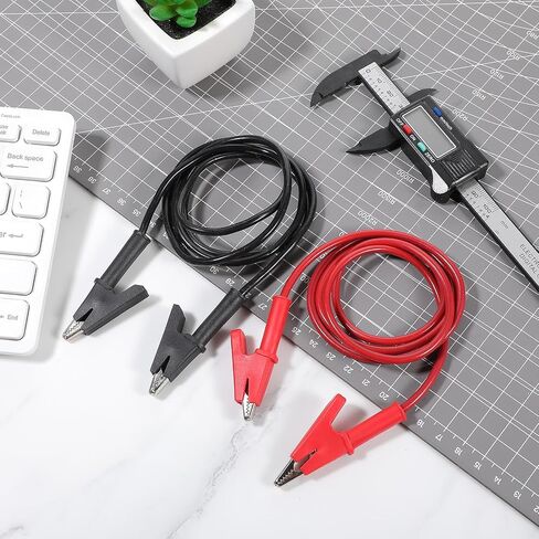 4Pcs 14 Gauge Alligator Clips with Wires for Multimeter, 15A Jumper Wires Heavy Duty Silicone Test Leads for Electrical Testing(3.3Ft) in Saudi Arabia