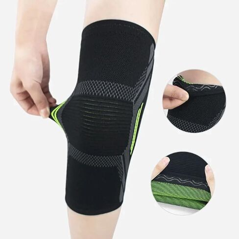 Single Knitted Nylon Sports Knee Pad Foot Cold Proof Running Basketball Skipping Rope Warm Knee Pad Riding Protective Gear Knee Sleeve in Saudi Arabia
