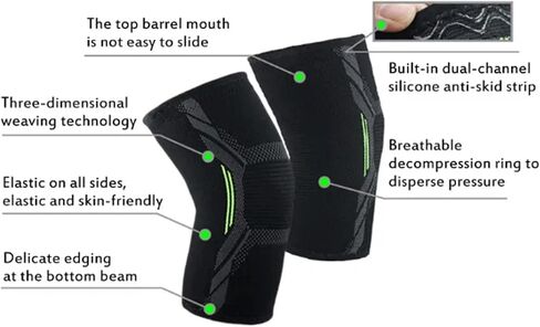 Single Knitted Nylon Sports Knee Pad Foot Cold Proof Running Basketball Skipping Rope Warm Knee Pad Riding Protective Gear Knee Sleeve in Saudi Arabia
