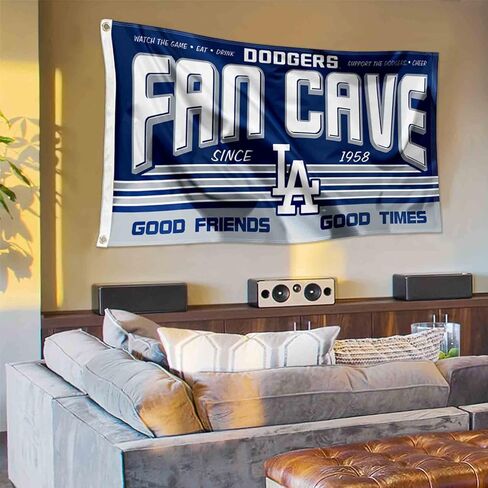 Los Angeles Dodgers Fan Man Cave Banner Flag in Saudi Arabia