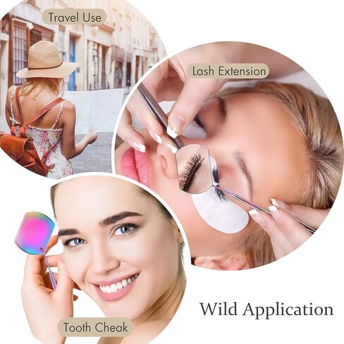 4 Pieces Mirror for Eyelash Lash Mirror for Eyelash Extensions Square Stainless Steel Dental Lash Tools in Saudi Arabia