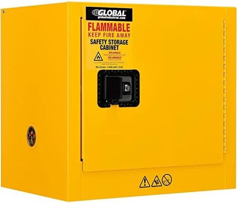 مجلس الوزراء القابل للاشتعال الصناعي العالمي ، باب واحد يدوي ، 6 جالون ، 23 "WX18 DX22 H in Kuwait