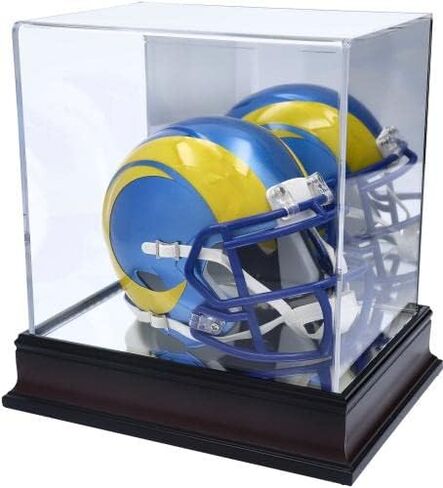 Antique Mahogany Mini Helmet Display Case with Mirror Back - Football Mini Helmet Display Cases ''Case Only'' in Saudi Arabia