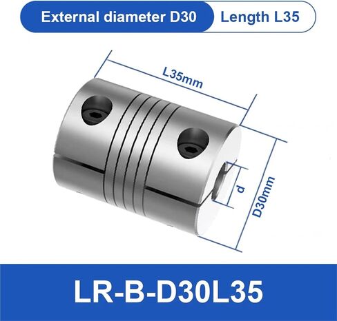 LR-B-D30L35 LR B D30L35 Aluminum Elastic Winding Shaft Coupler Motor Connector 8mm to 16mm Clamping Type Customize Flexible CNC Coupling 1Pcs(11mmX15mm) in Saudi Arabia