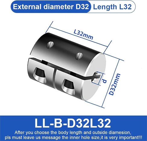 LL-B-D32L32 LL-B-D32L42 LL-B-D32L45 Shaft Coupling LL D32L32/42/45 Spider Rigid Torque Motor Connector Coupler CNC Aluminium Universal Joint 3D Printer 1Pcs(LL-B-D32L32-6X7) in Saudi Arabia