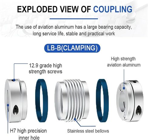 LB-B-D82L100 Shaft Coupling LB B D82L100 Bellows Flexible Motor Coupler CNC Aluminium High Elasticity Universal Joint 3D Printer 1Pcs(LB-B-D82L100-20X30) in Saudi Arabia