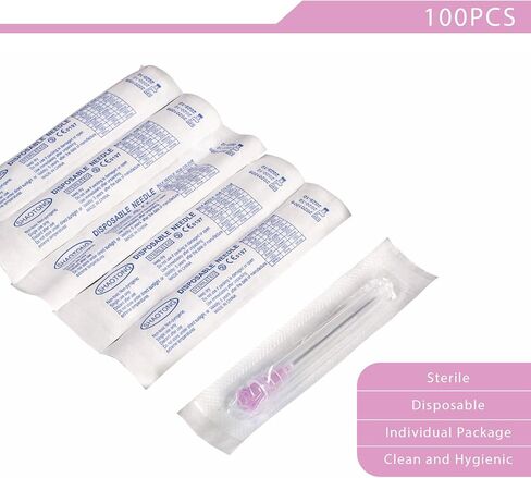100 Pcs 25 Gauge 1/2 Inch Disposable Needles, 100 Pcs Luer Lock Lab Accessories, Individual Packaged in Kuwait