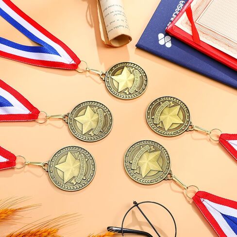 Remuuly 30 Pcs Principal Gold Medals Bulk 2'' Award Medals with Neck Ribbons Principal Trophy Award Prize Gift for Sports Participation Winner in Saudi Arabia