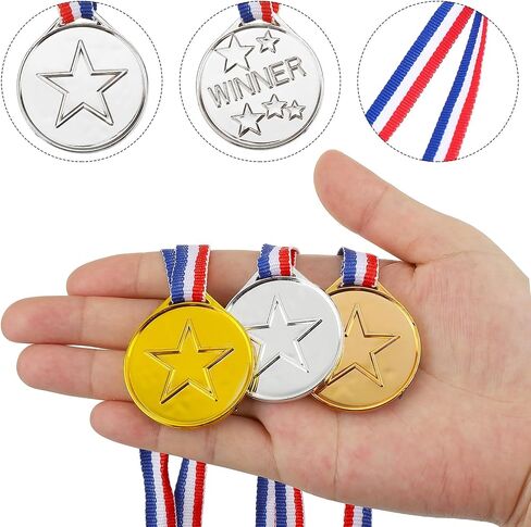 جائزة Meccanixity 50 PCS الفائز بالبلاستيك ميداليات Pentagram مع شريط الرقبة للألعاب الرياضية معرض حفلات الحفلات in Saudi Arabia